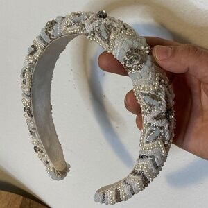 anthropologie floral beaded embellished sequin pearl glass bead headband